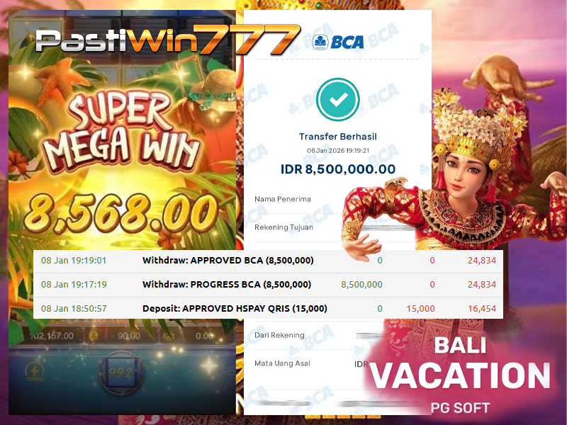 BUKTI JP BESAR MEMBER PASTIWIN777 – BALI VACATION – PGSOFT