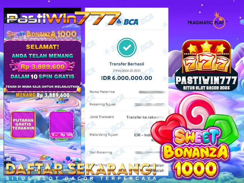 BUKTI JP BESAR MEMBER PASTIWIN777 – SWEET BONANZA 1000 – PRAGMATIC PLAY