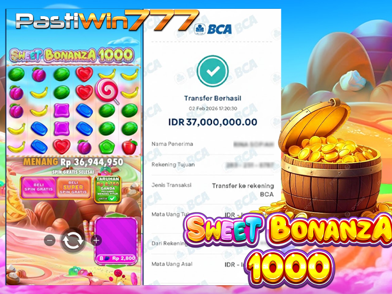 BUKTI JP BESAR MEMBER PASTIWIN777 – SWEET BONANZA 1000 – PRAGMATIC PLAY